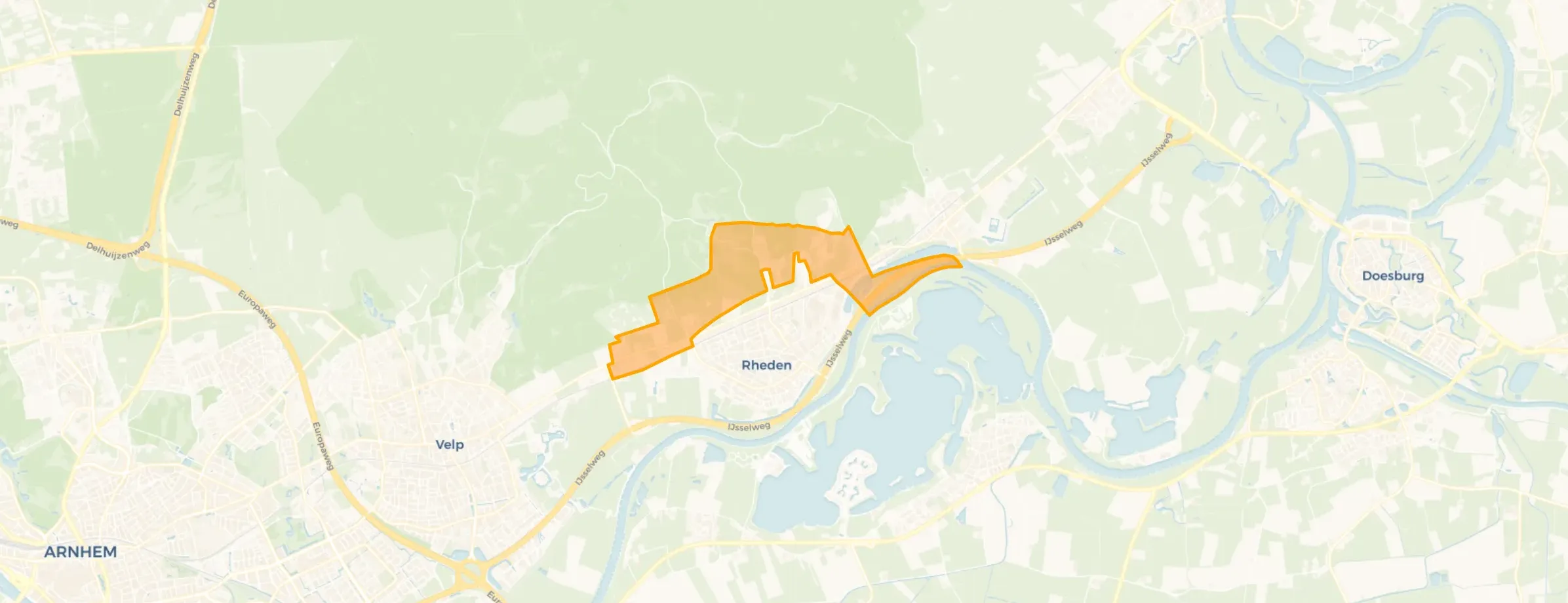 Kaart van Verspreide huizen Rheden