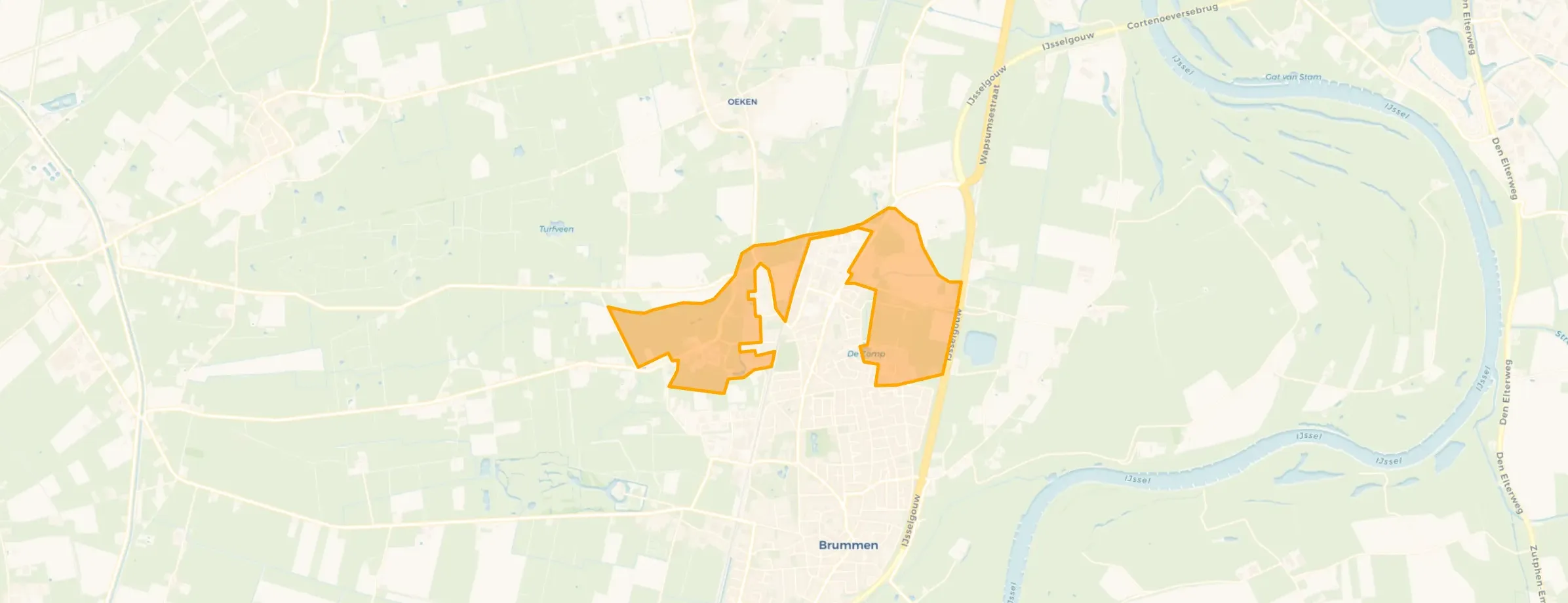 Buurt Verspreide huizen Rhienderen, Brummen