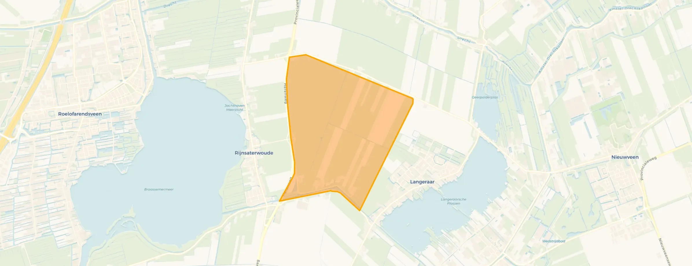 Kaart van Verspreide huizen Rijnsaterwoude