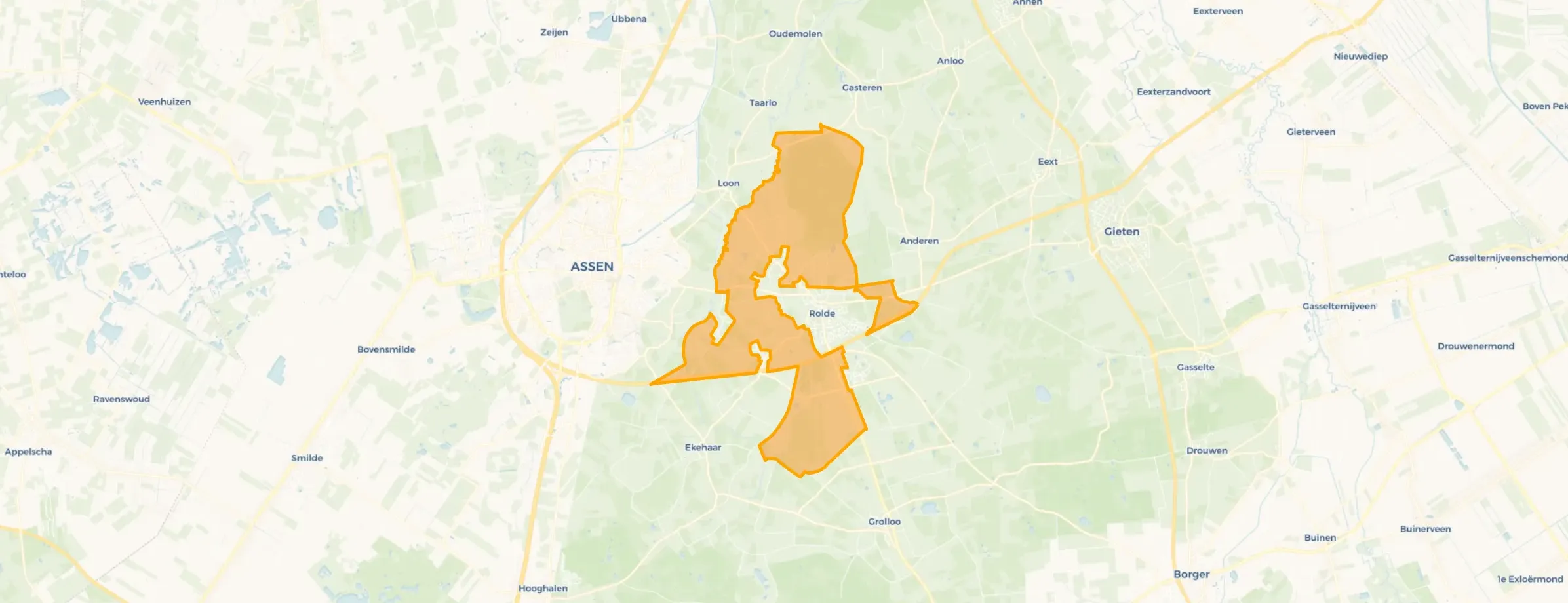 Kaart van Verspreide huizen Rolde