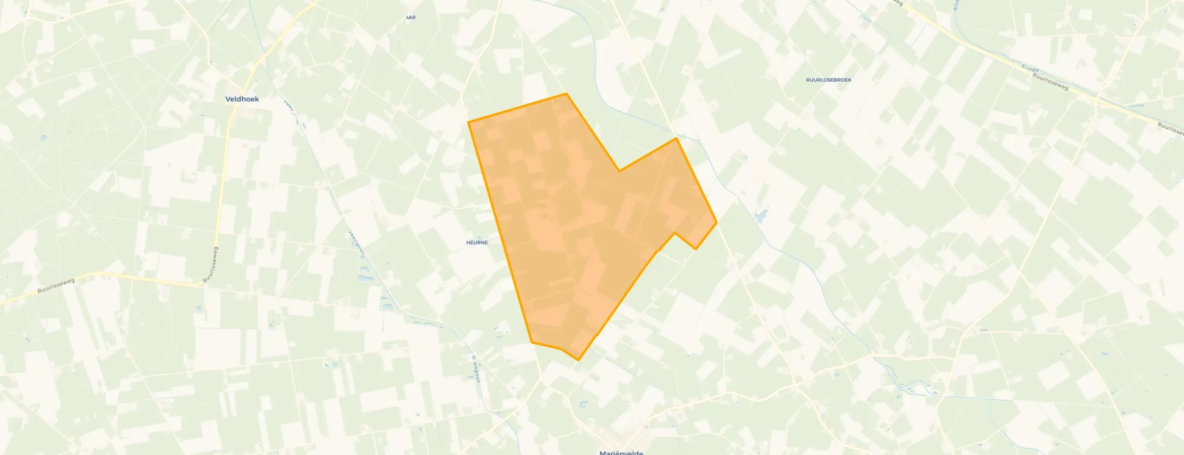 Kaart van Verspreide huizen Ruurlosche Broek