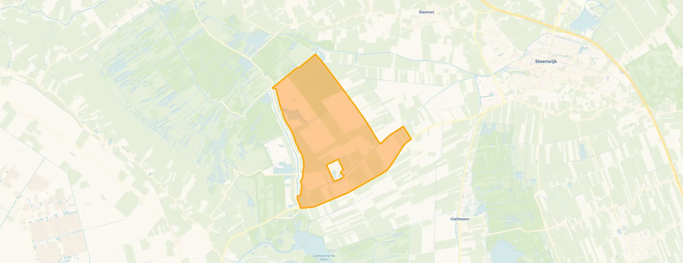 Kaart van Verspreide huizen Scheerwolde en Wetering
