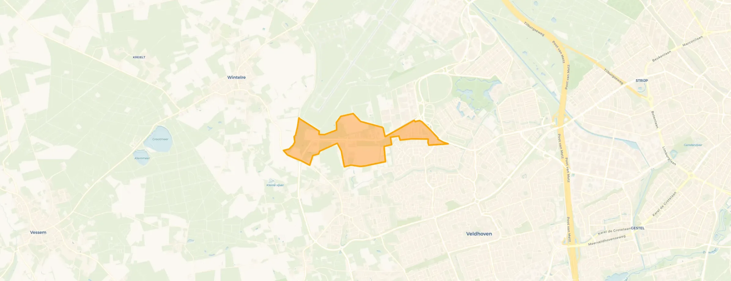 Buurt Verspreide huizen Scherpenering en Landsaard, Veldhoven