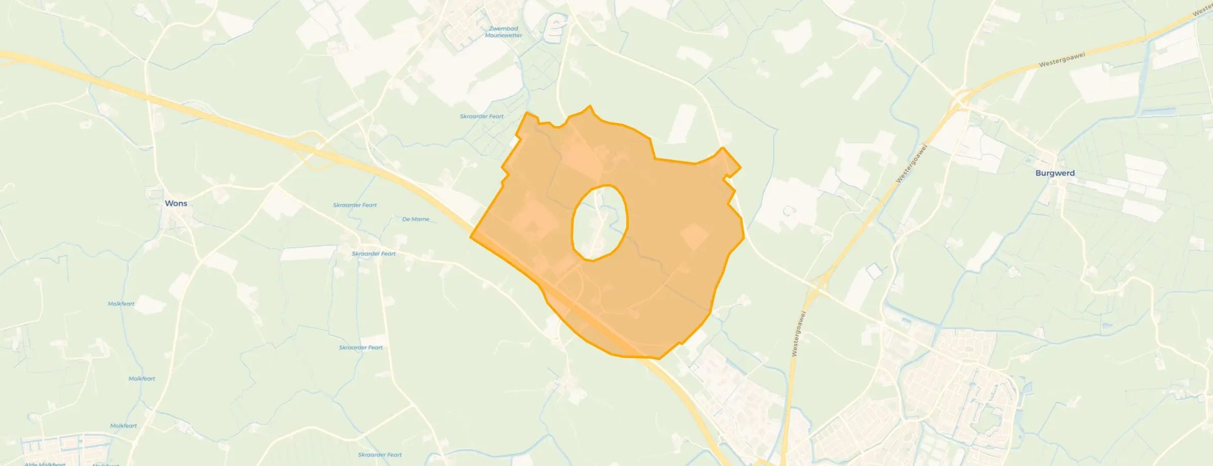 Kaart van Verspreide huizen Schettens