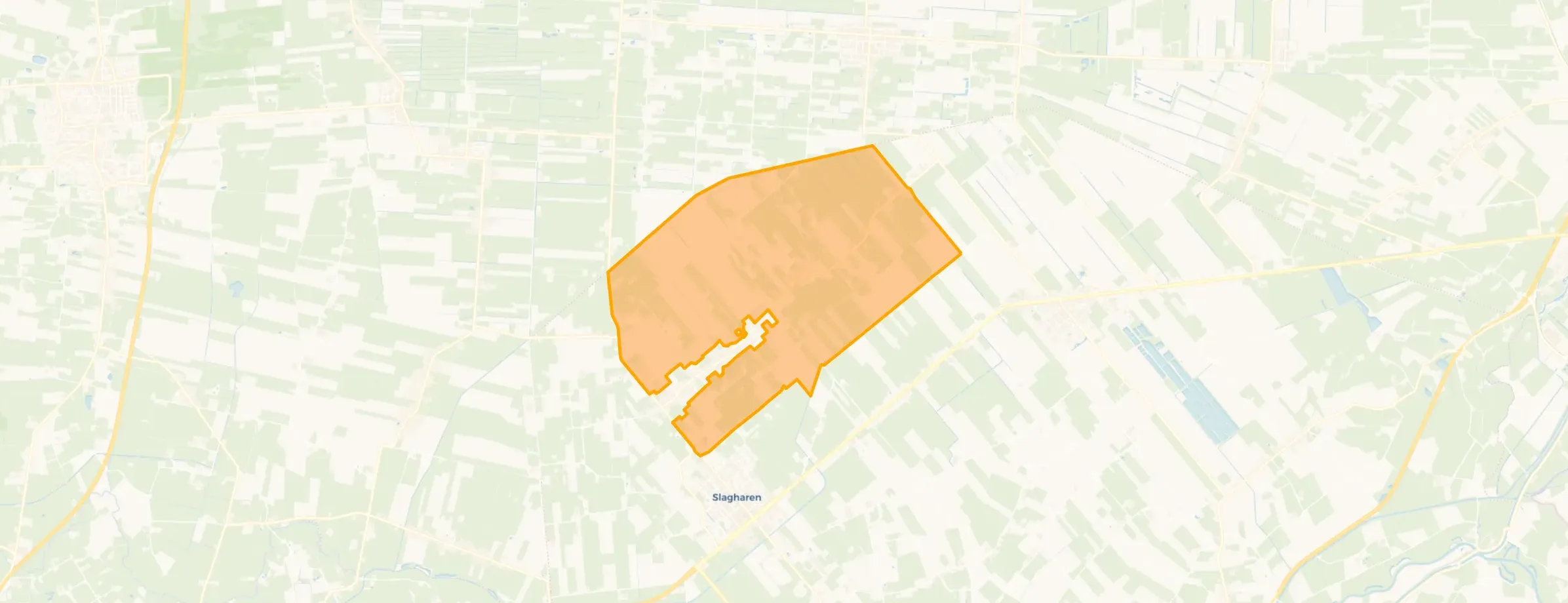 Kaart van Verspreide huizen Schuinesloot