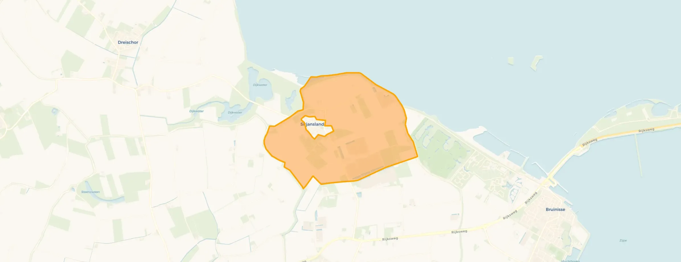 Kaart van Verspreide huizen Sirjansland