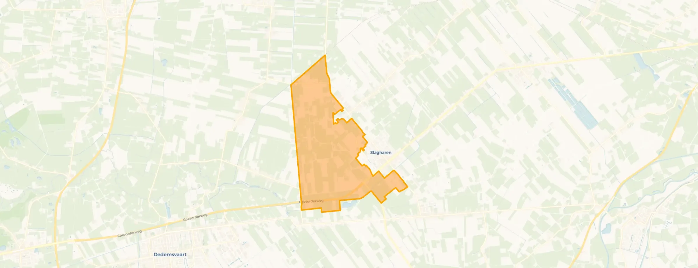 Kaart van Verspreide huizen Slagharen-West