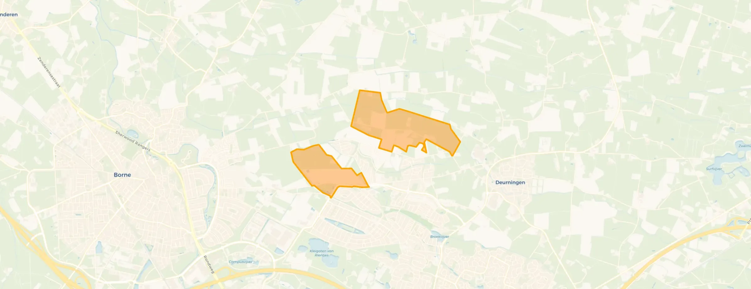 Kaart van Verspreide huizen Slangenbeek