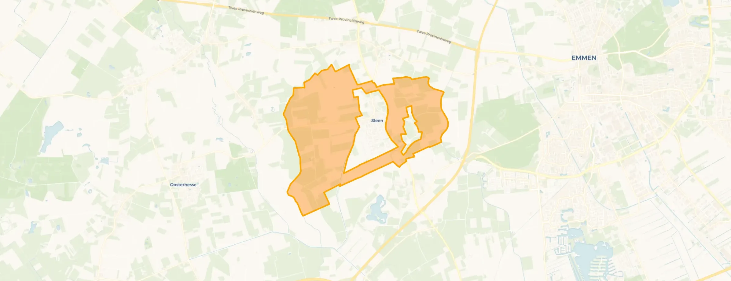 Kaart van Verspreide huizen Sleen