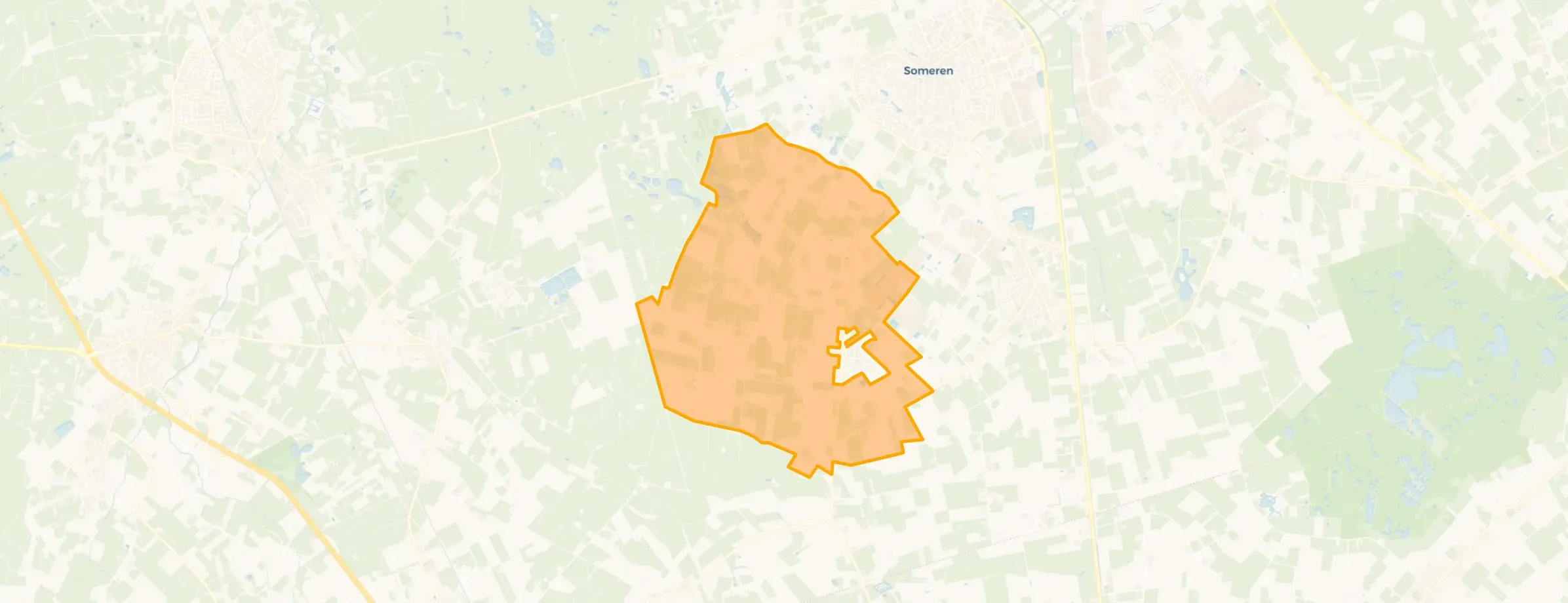 Kaart van Verspreide huizen Someren-Heide