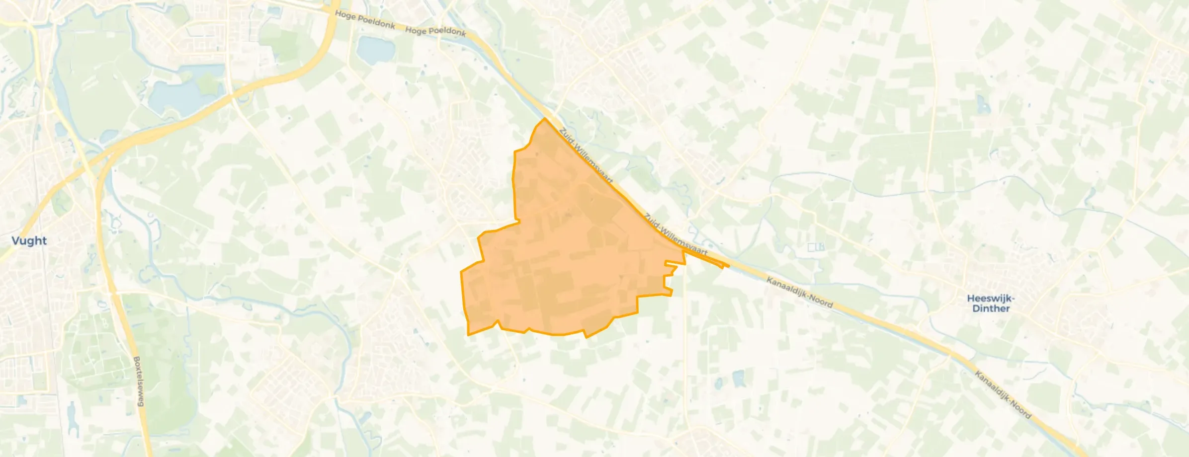 Kaart van Verspreide huizen Spurk en ’t Woud