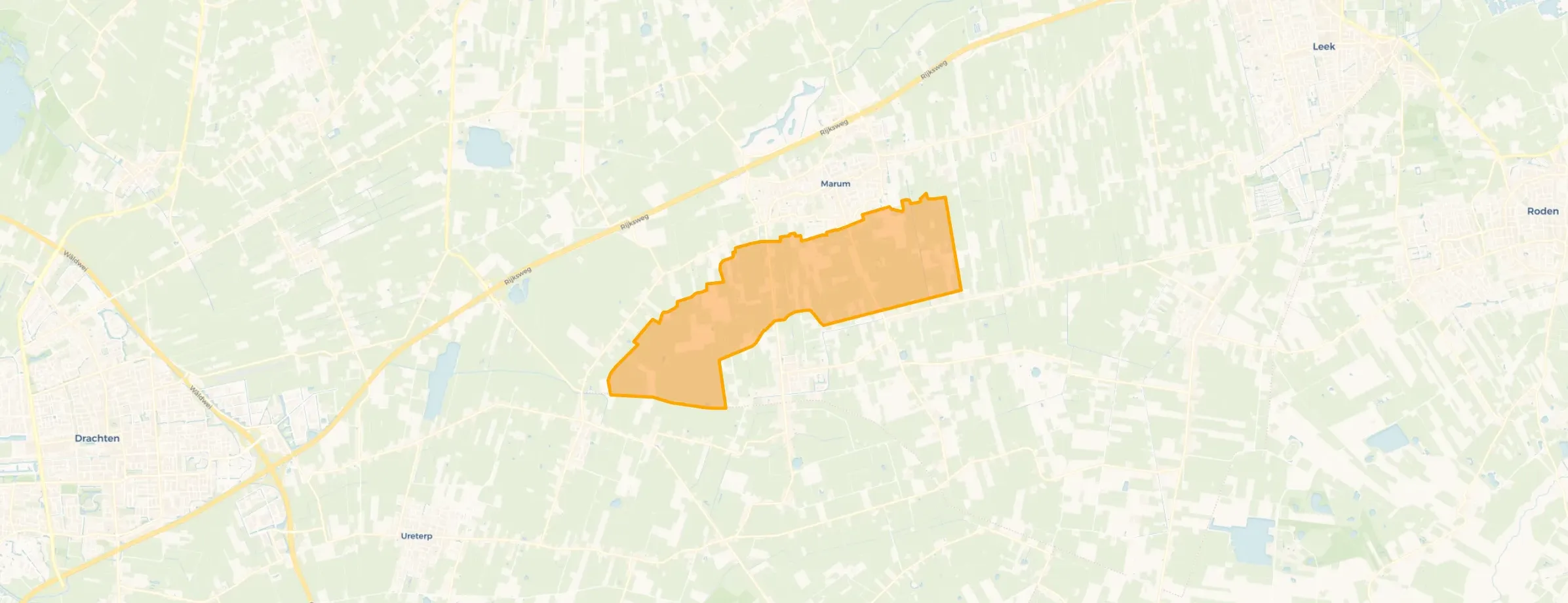 Verspreide huizen ten noorden van de Wilp
