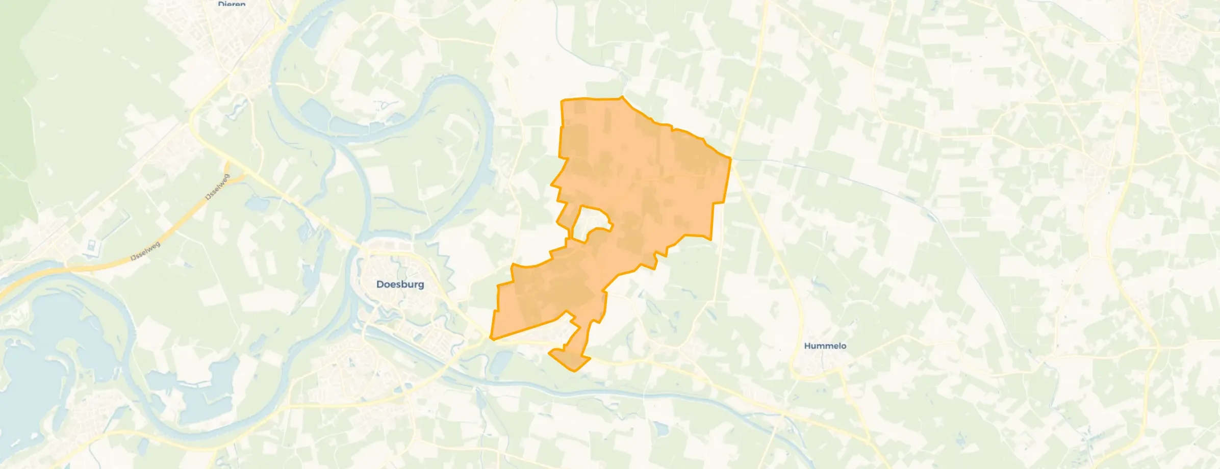Kaart van Verspreide huizen ten noorden van Drempt