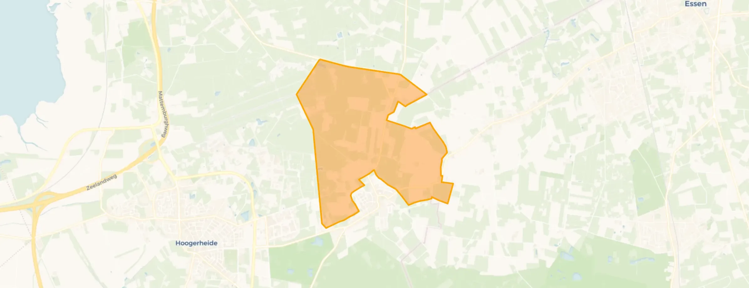 Verspreide huizen ten noorden van Huijbergen