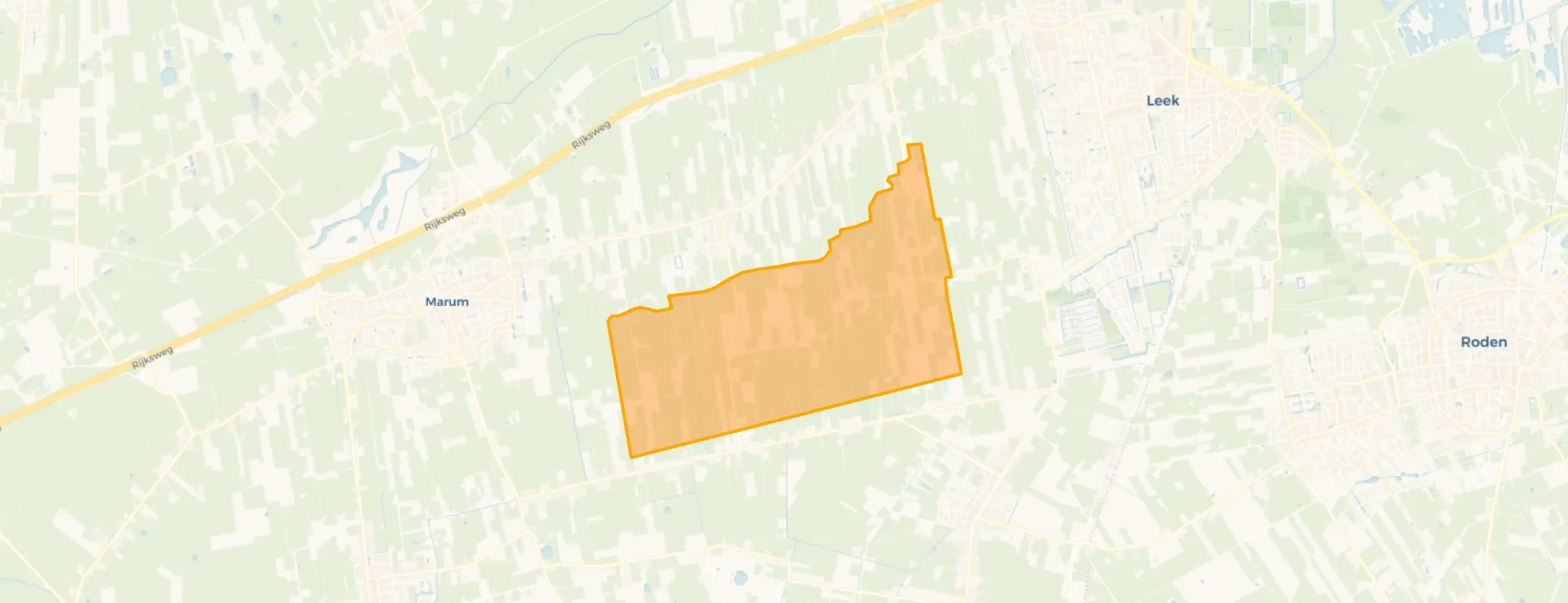Verspreide huizen ten noorden van Jonkersvaart