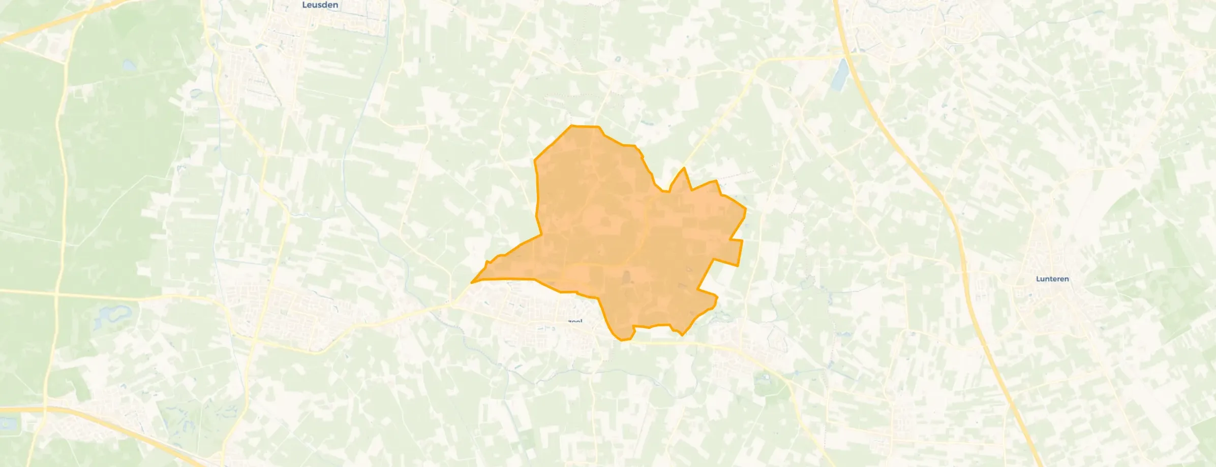 Kaart van Verspreide huizen ten noorden van Scherpenzeel