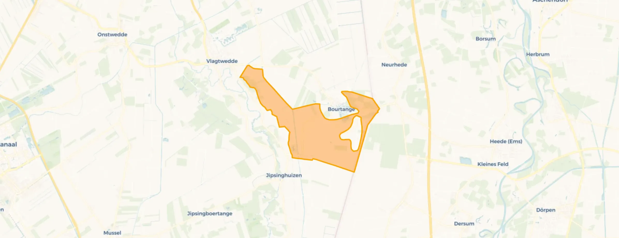 Verspreide huizen ten noorden van Vlagtwedde