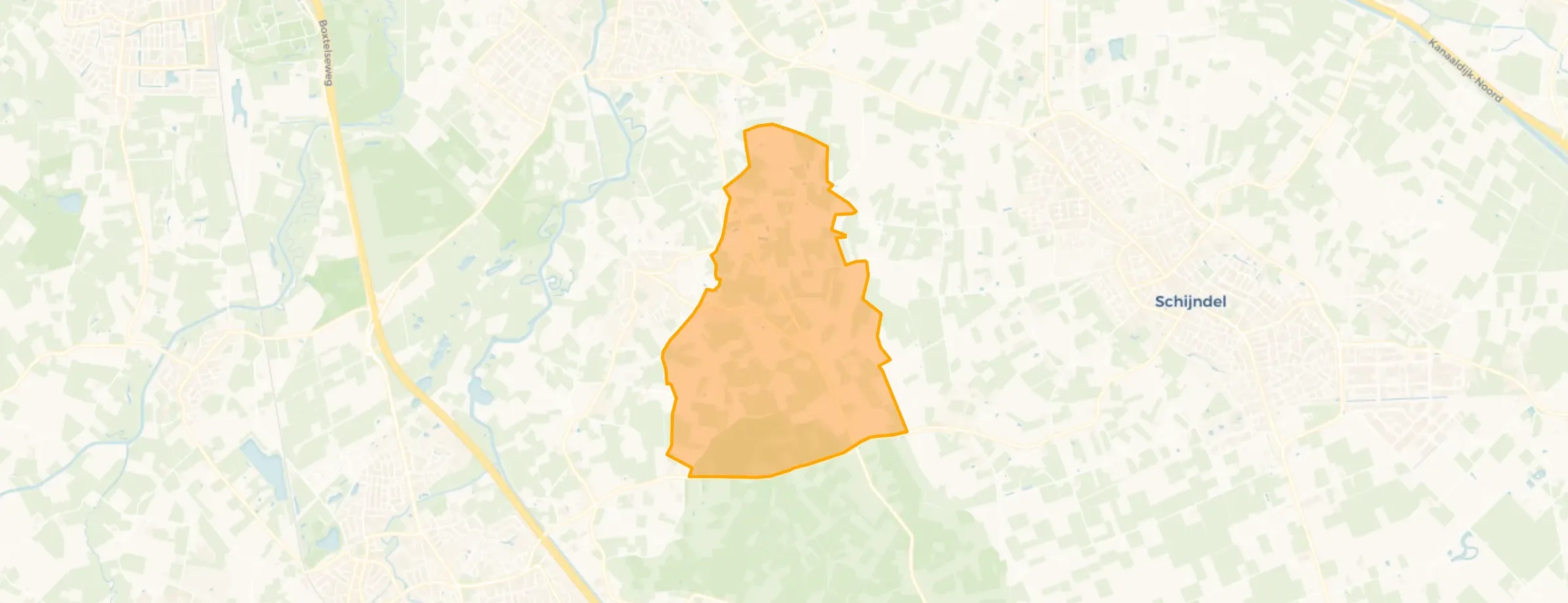 Verspreide huizen ten oosten van Gemonde