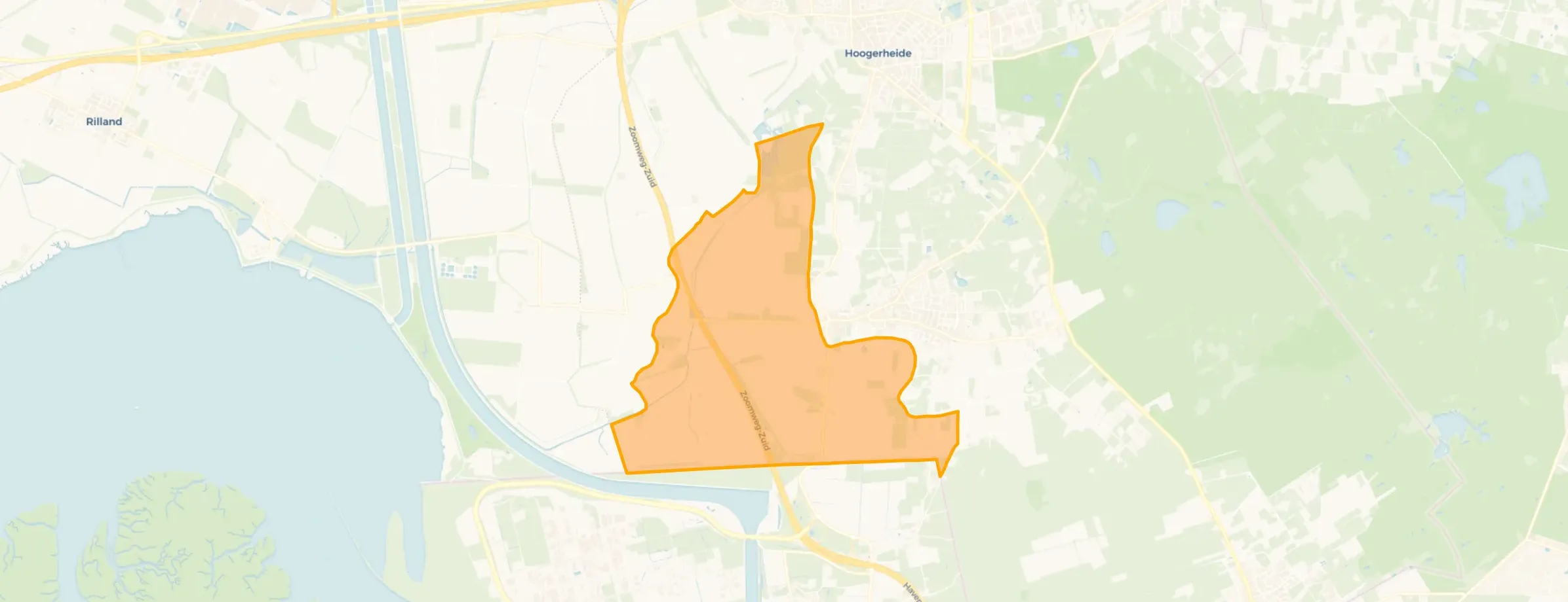 Verspreide huizen ten westen van Ossendrecht