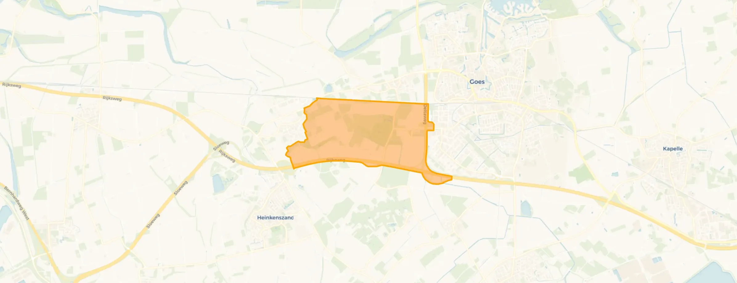 Kaart van Verspreide huizen ten zuiden van ’s-Heer-Hendrikskinderen