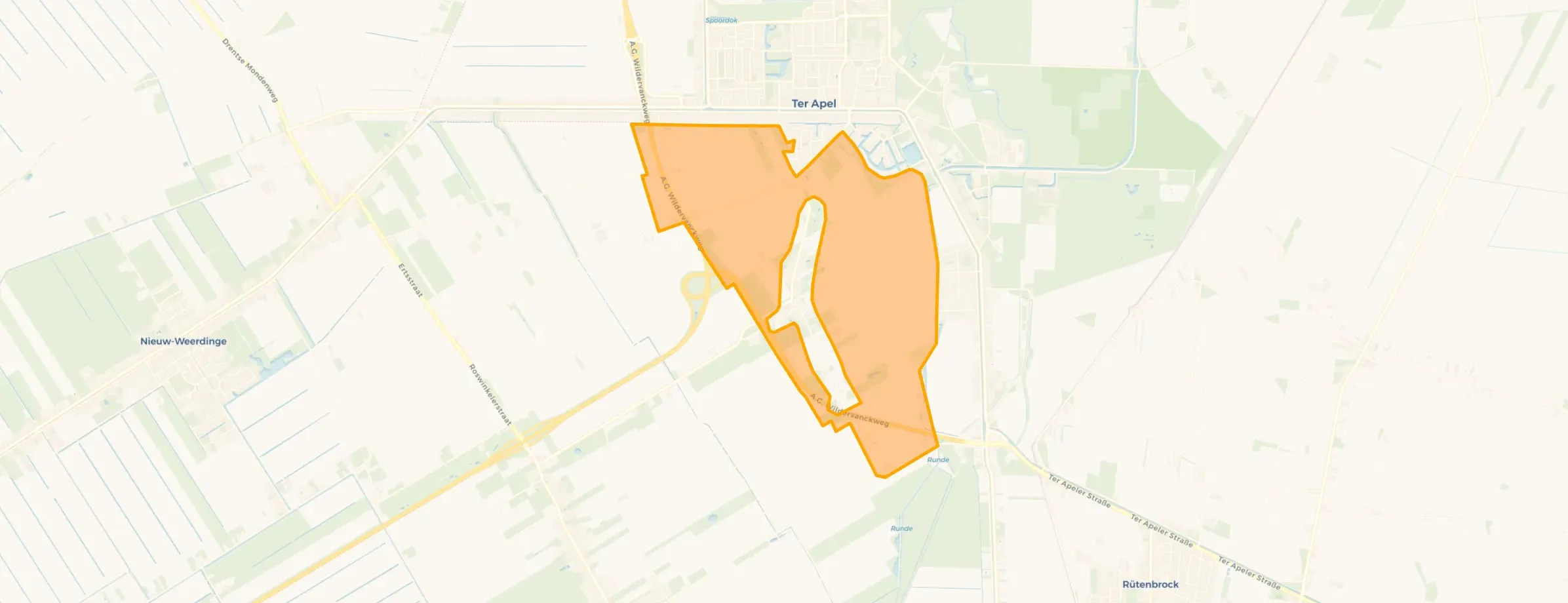 Verspreide huizen ten zuiden van Ter Apel