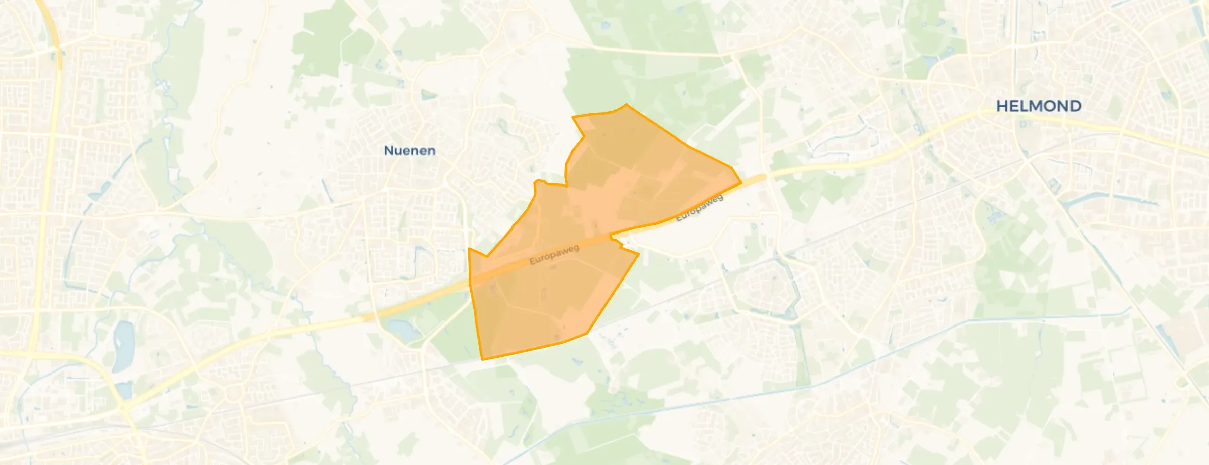 Kaart van Verspreide huizen ten zuidoosten van Nuenen