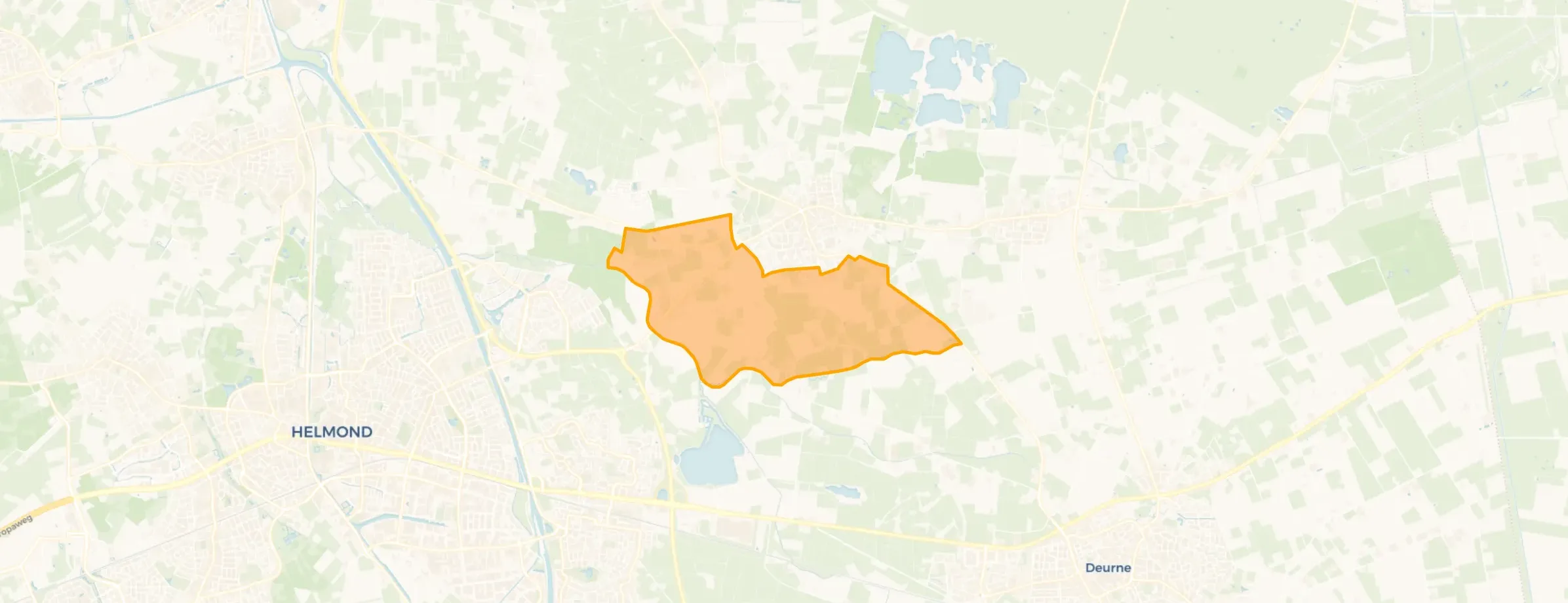 Kaart van Verspreide huizen ten zuidwesten van Bakel