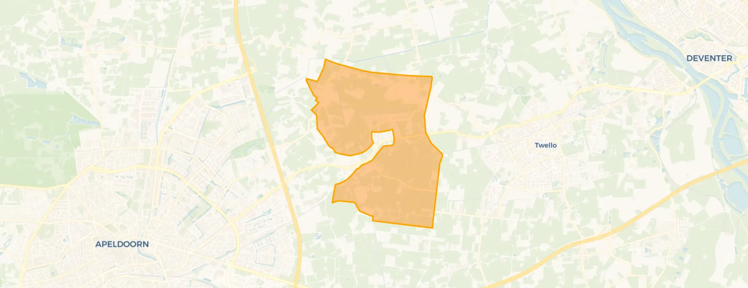 Kaart van Verspreide huizen Teuge