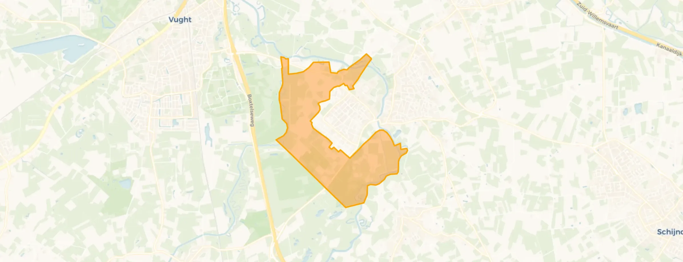 Kaart van Verspreide huizen Theereheide en Zegenwerp