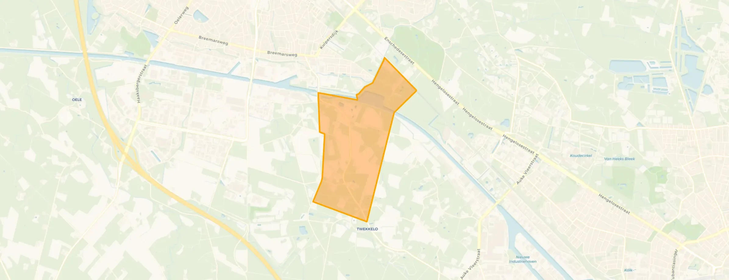 Kaart van Verspreide huizen Twekkelo