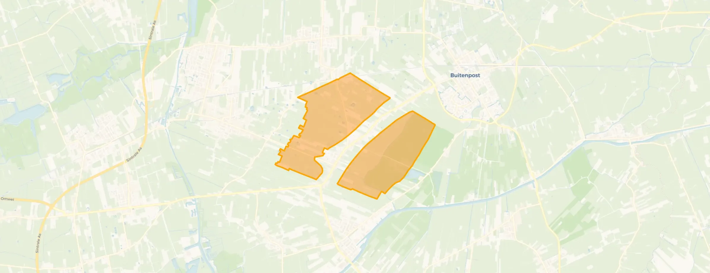 Kaart van Verspreide huizen Twijzel
