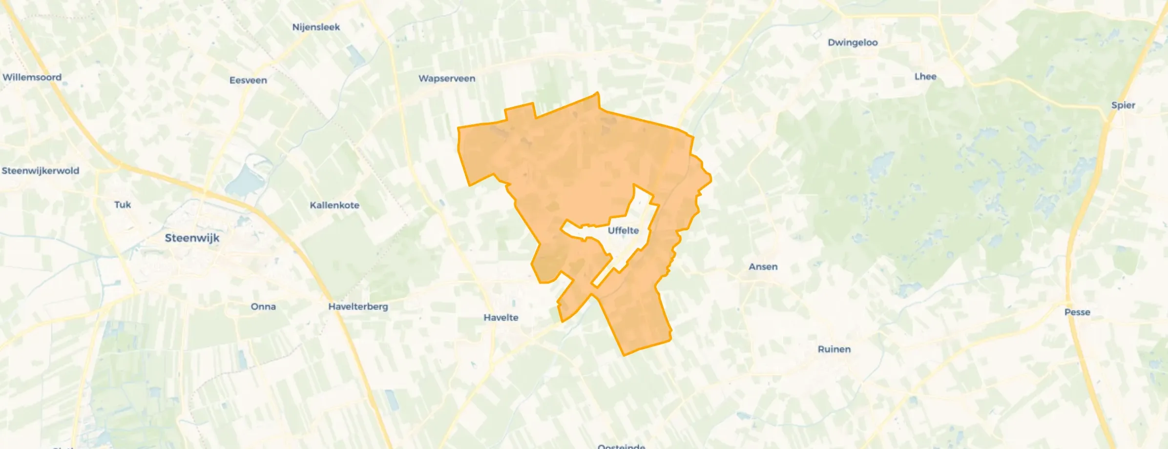 Kaart van Verspreide huizen Uffelte