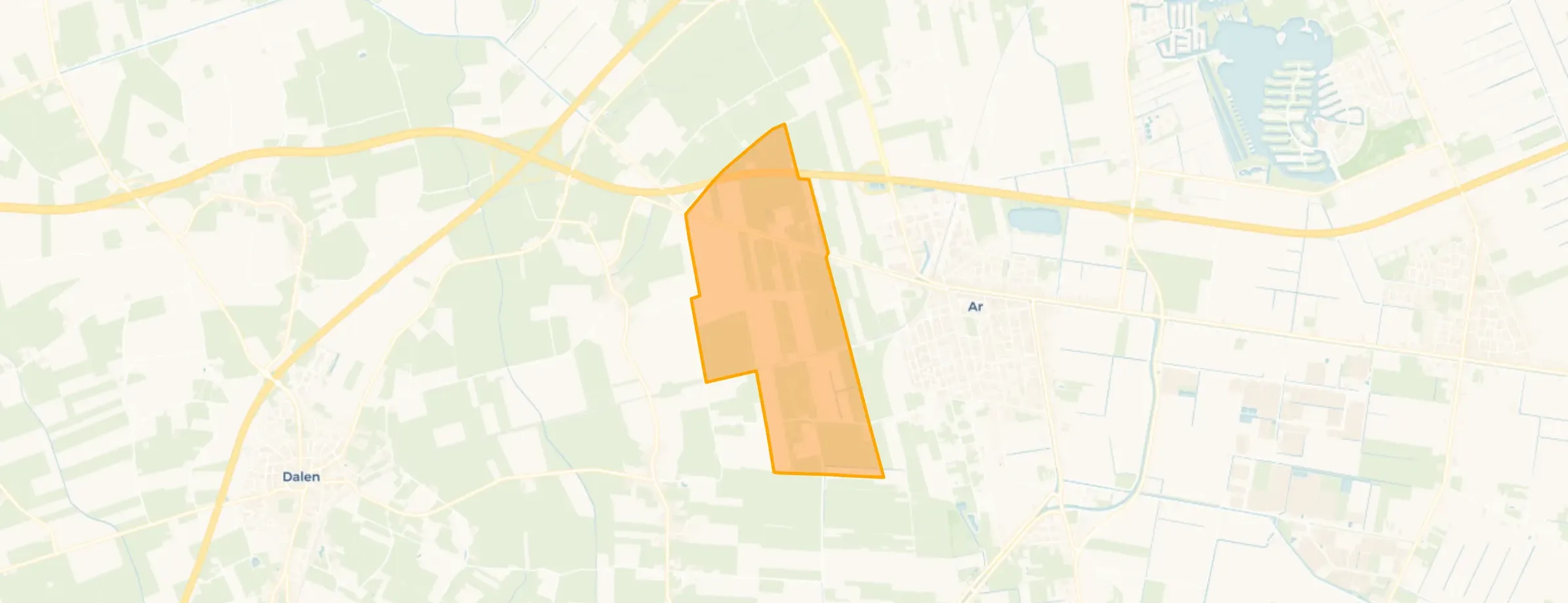 Kaart van Verspreide huizen Veenoord