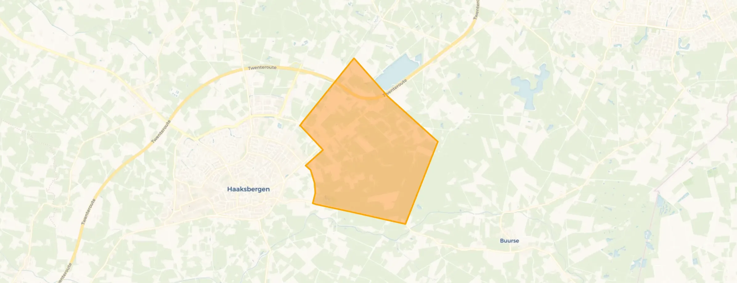 Kaart van Verspreide huizen Veldmaat ten zuiden van de spoorlijn