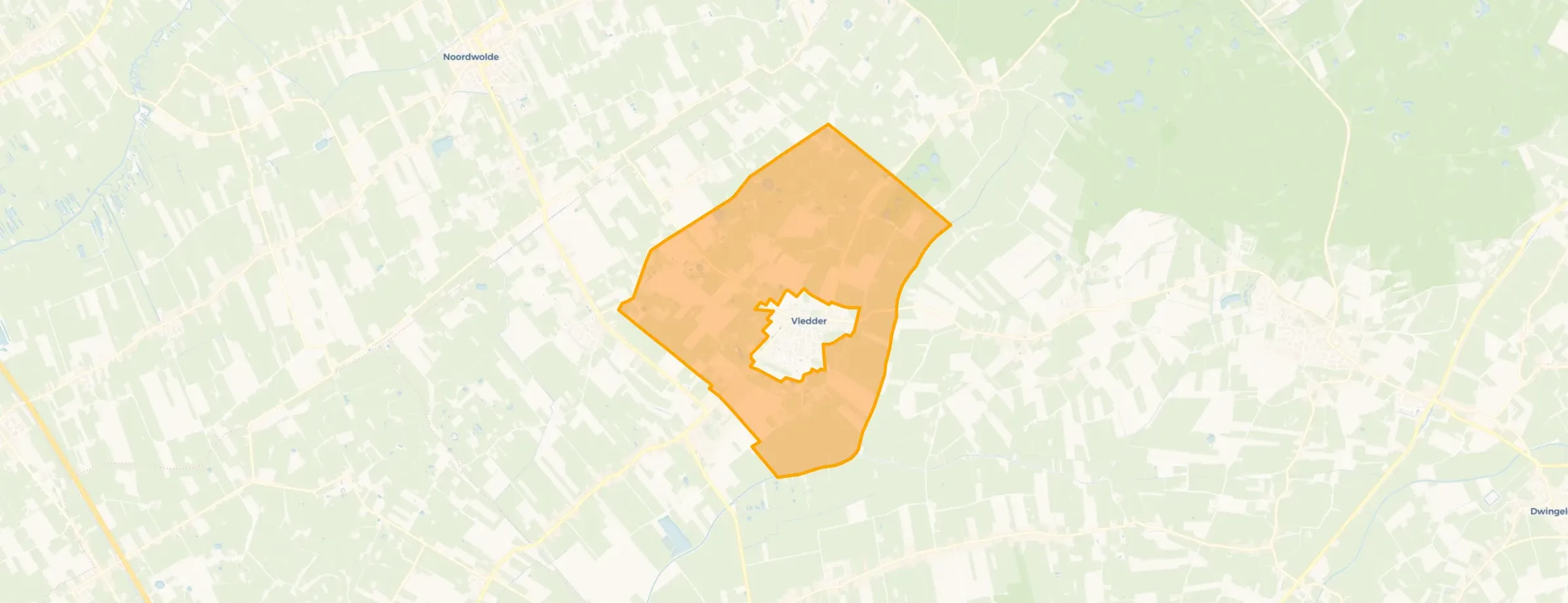 Kaart van Verspreide huizen Vledder