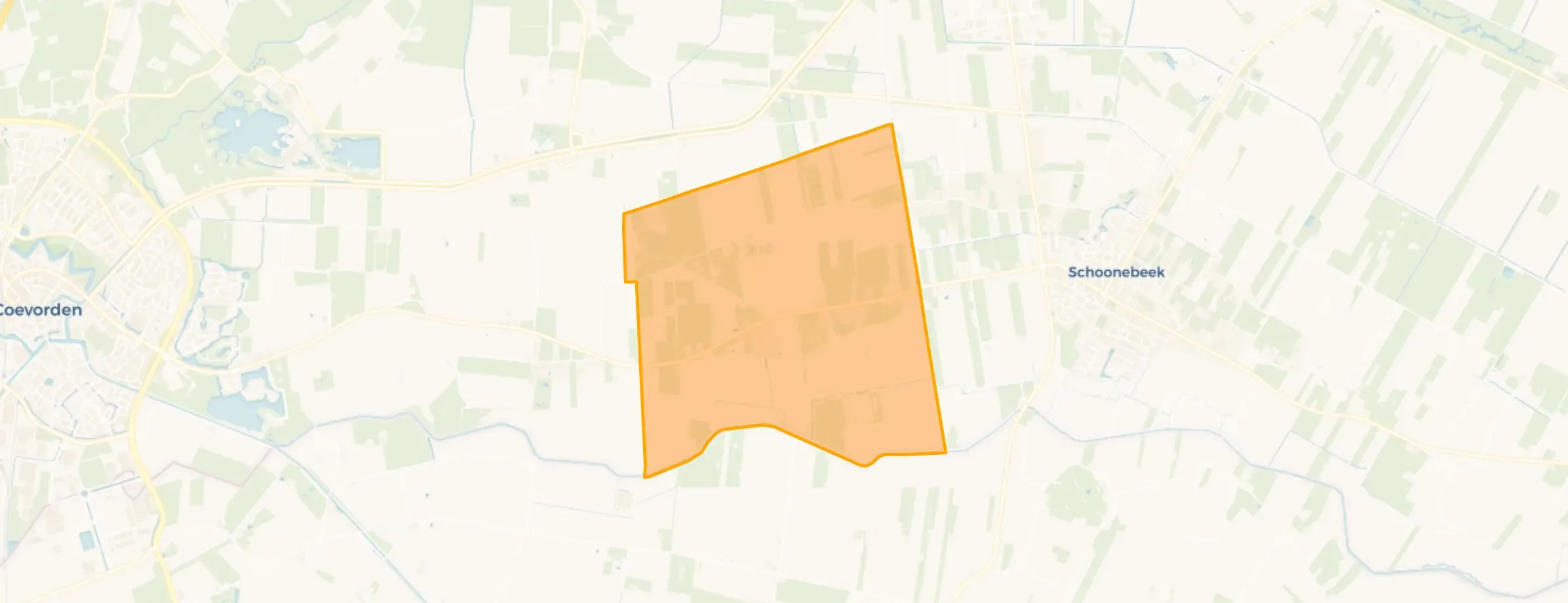 Kaart van Verspreide huizen Vlieghuis en Padhuis