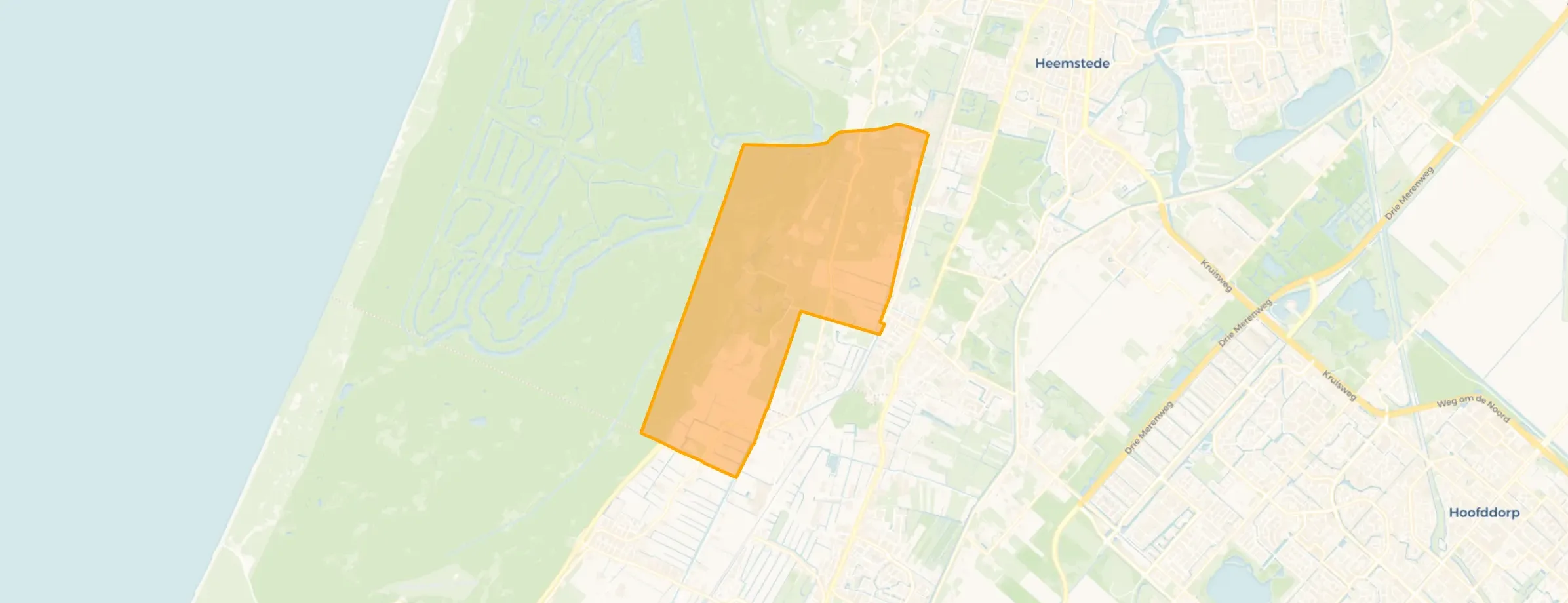 Verspreide huizen Vogelenzang in Bloemendaal
