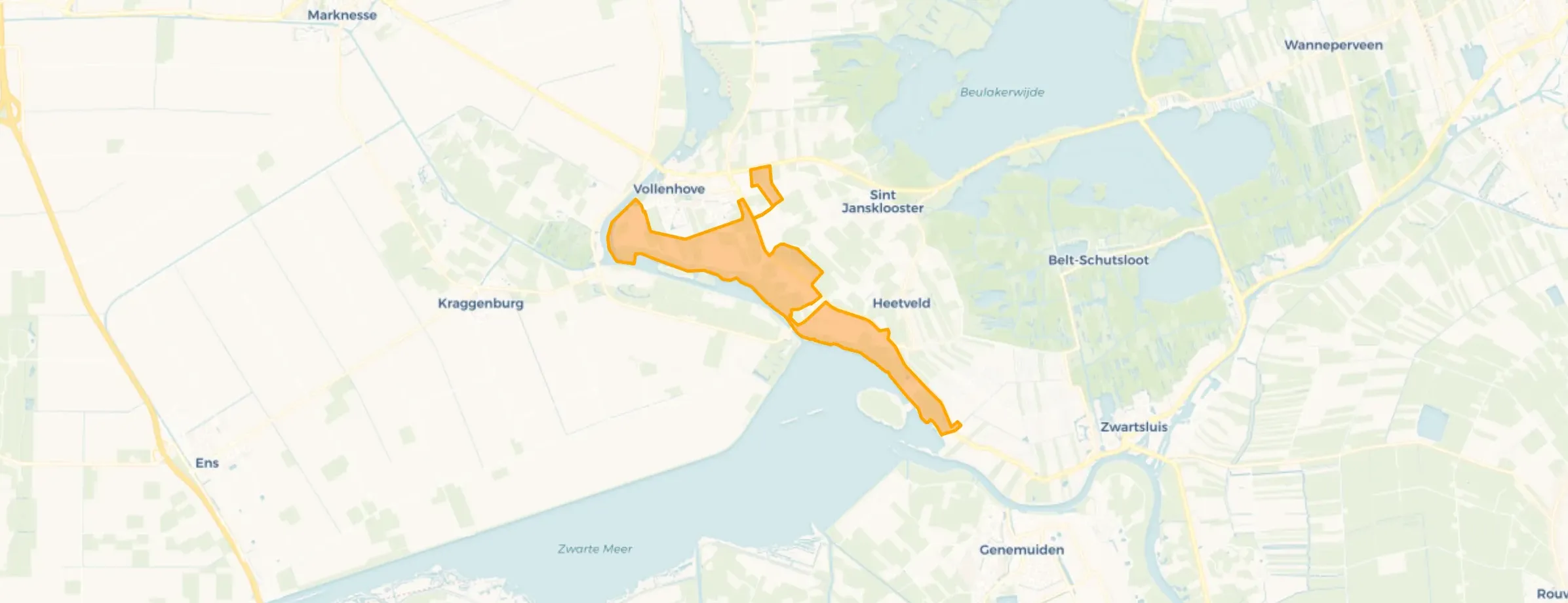 Kaart van Verspreide huizen Vollenhove