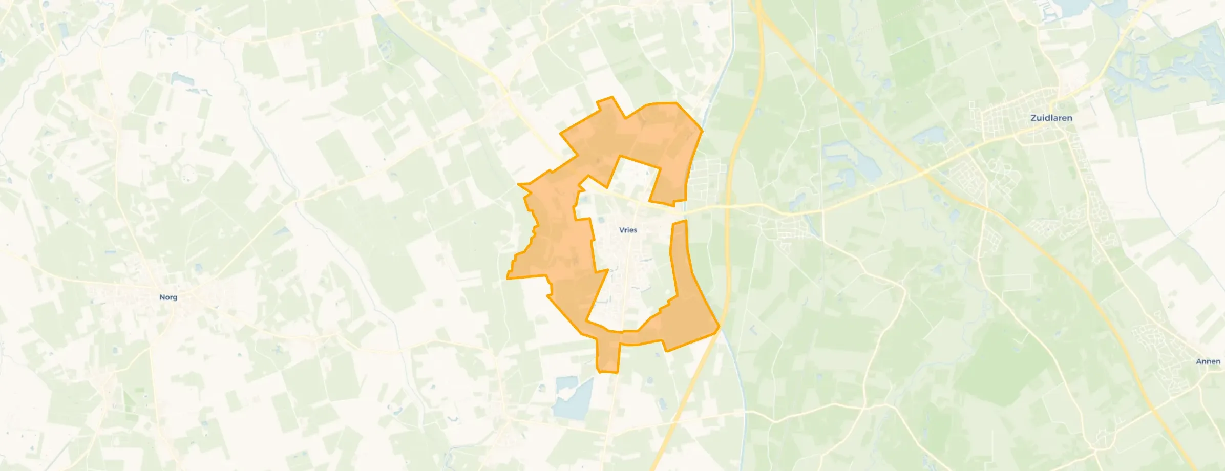 Kaart van Verspreide huizen Vries