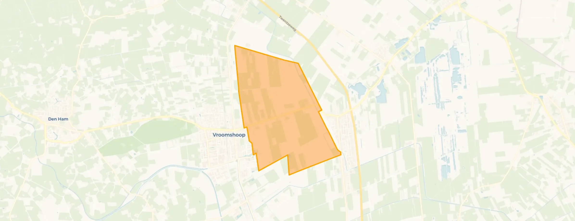 Kaart van Verspreide huizen Vroomshoop-Oost