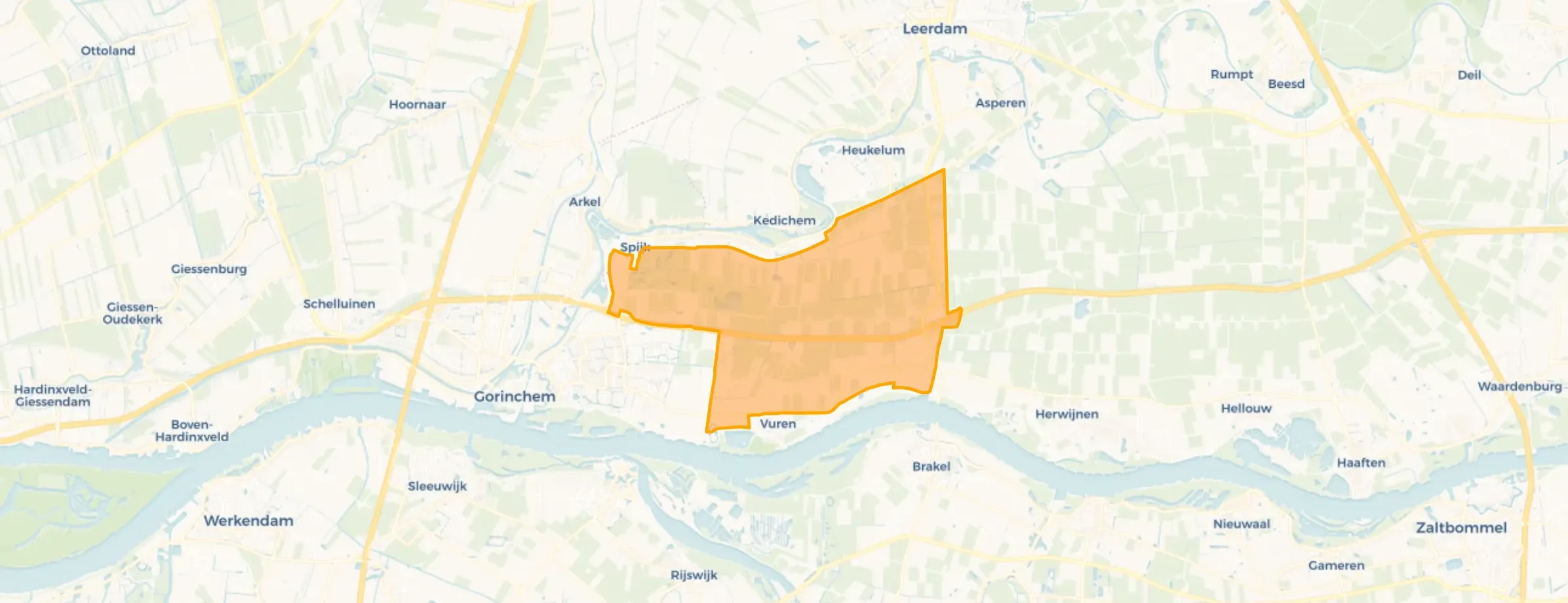 Kaart van Verspreide huizen Vuren