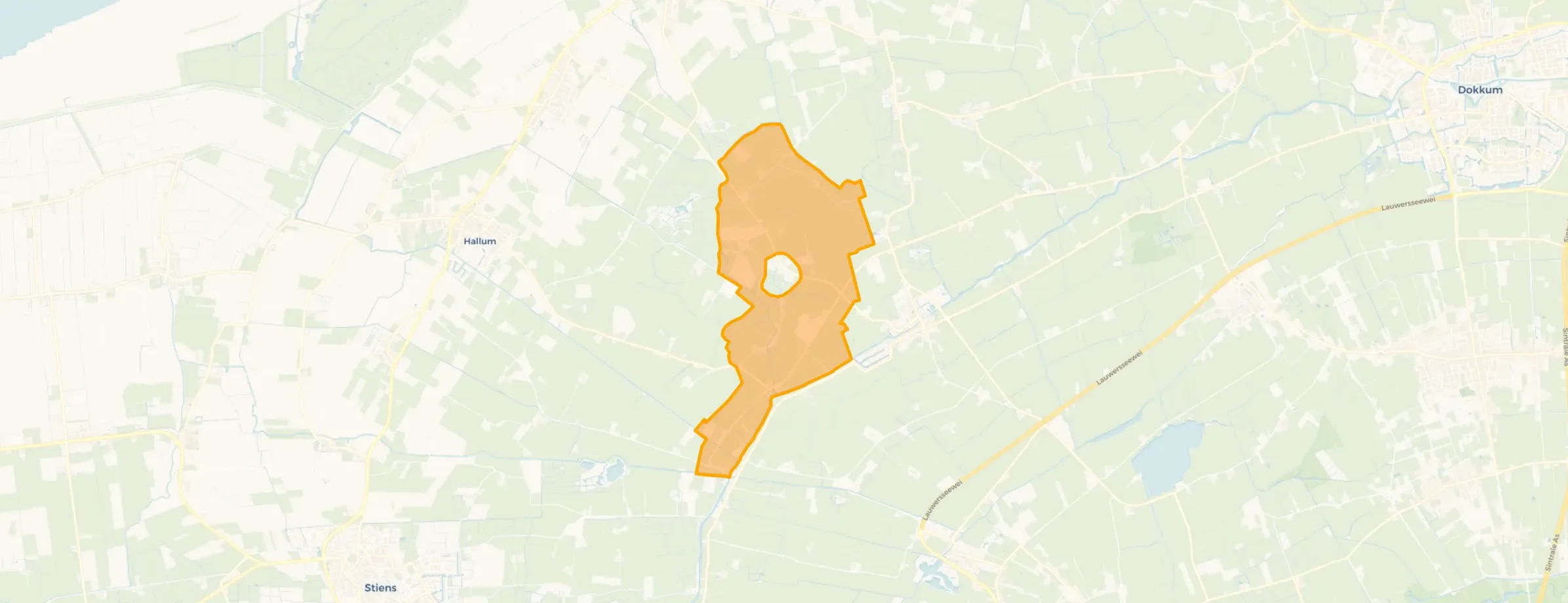 Kaart van Verspreide huizen Wanswerd