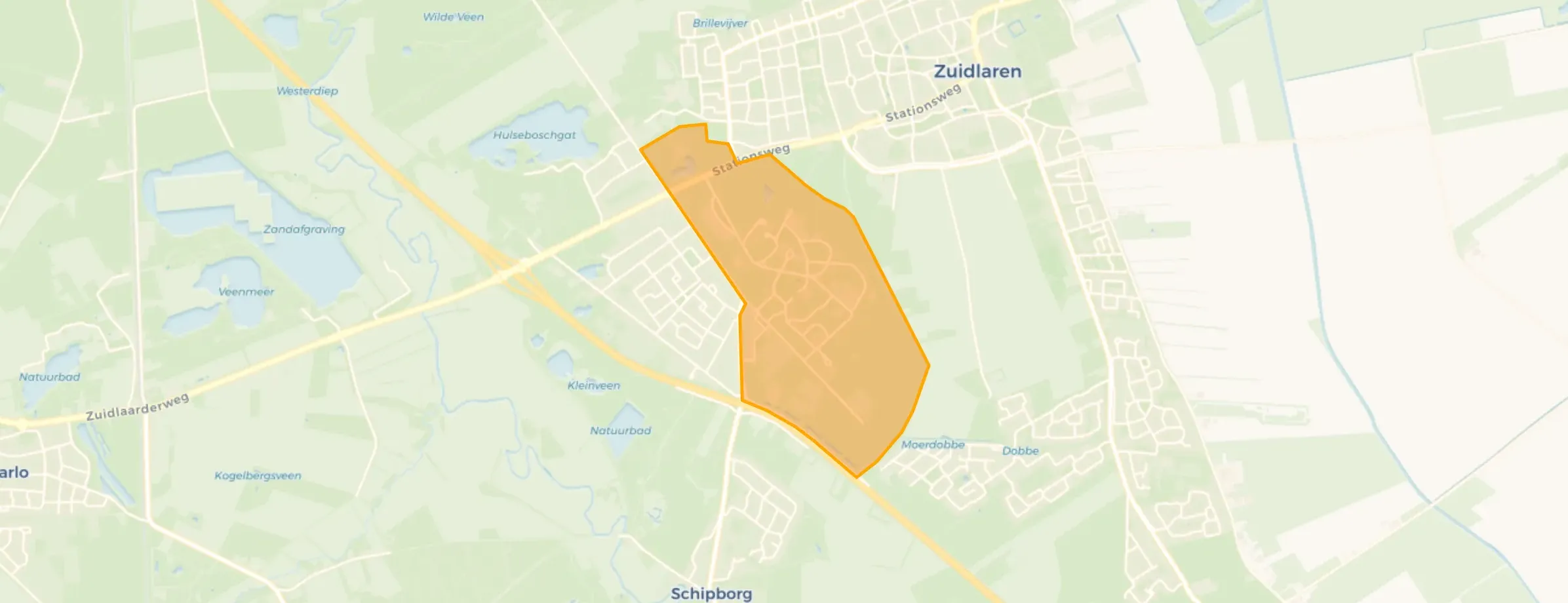 Kaart van Verspreide huizen Westlaren