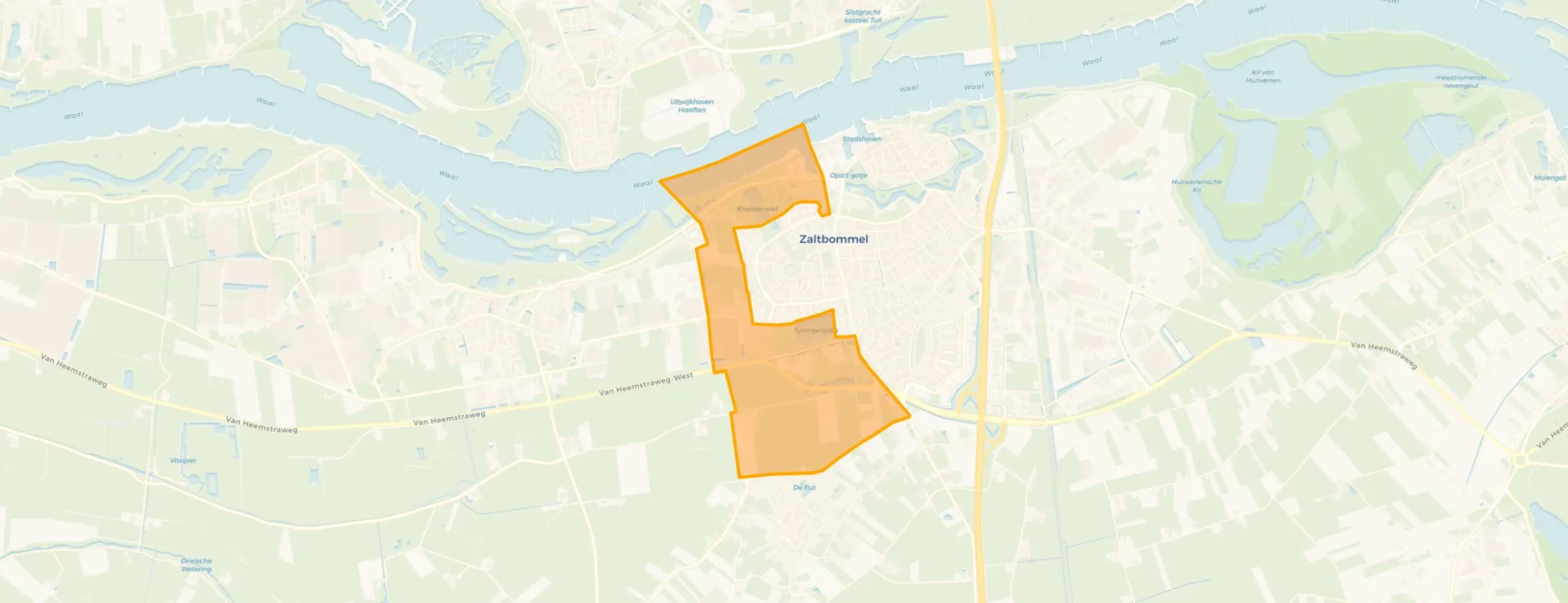 Kaart van Verspreide huizen Westzijde