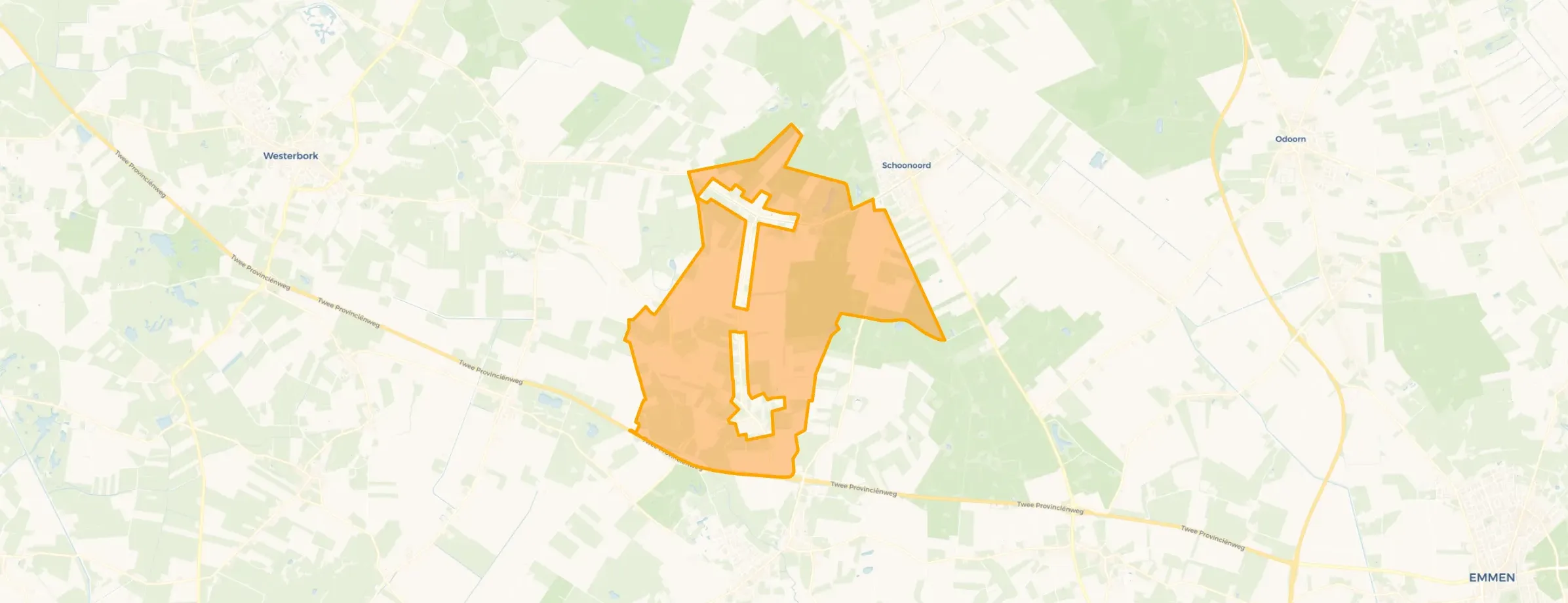 Kaart van Verspreide huizen Wezuperbrug