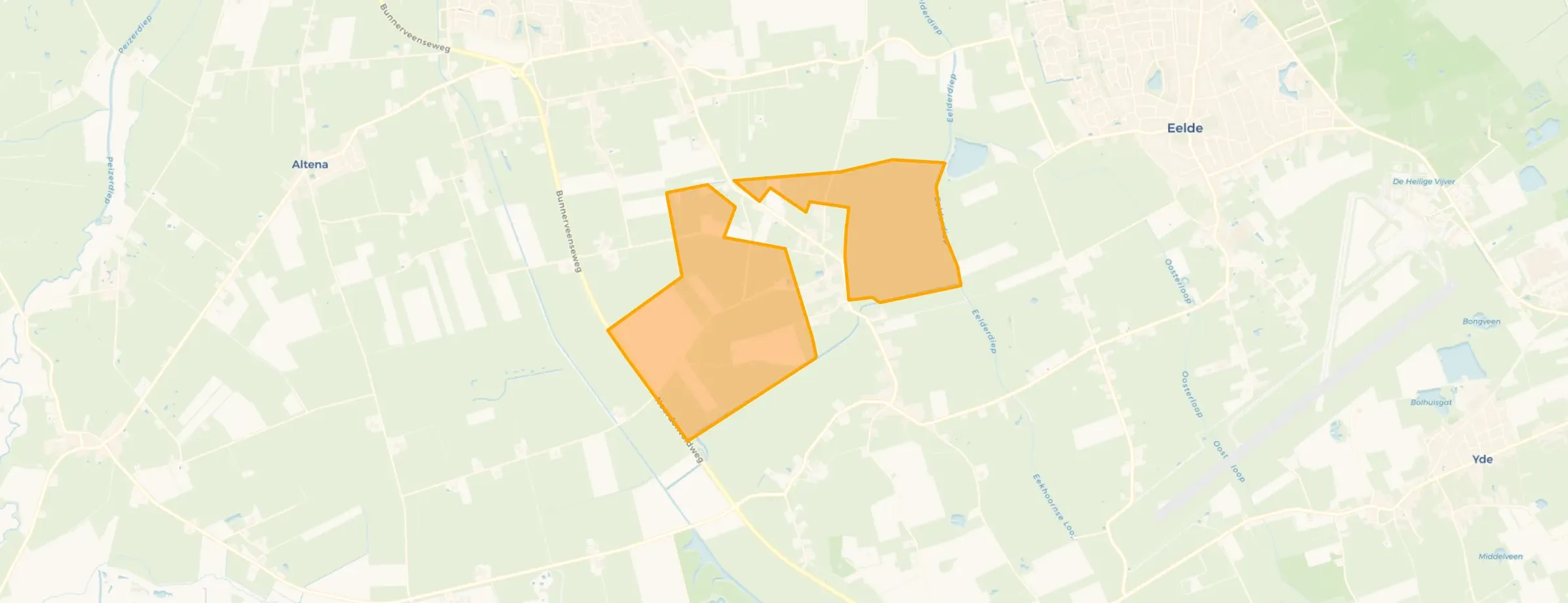 Kaart van Verspreide huizen Winde