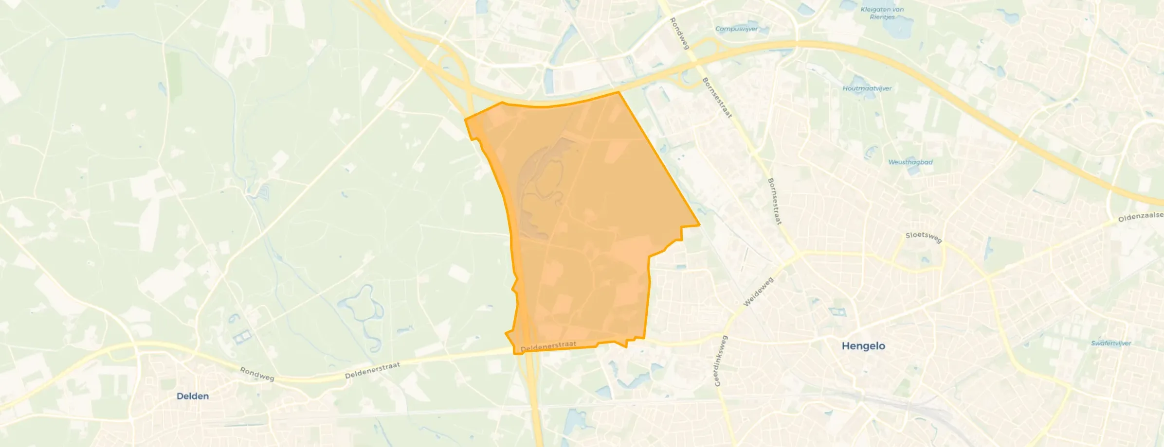Kaart van Verspreide huizen Woolde