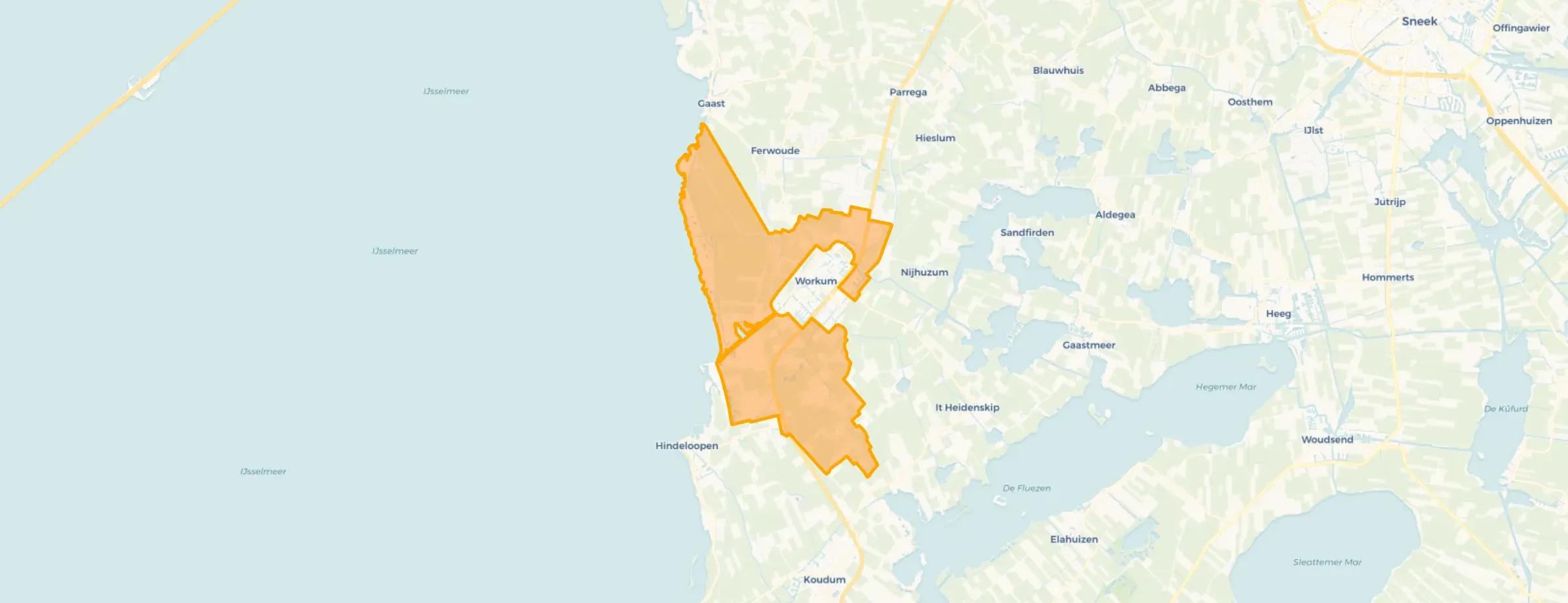 Kaart van Verspreide huizen Workum