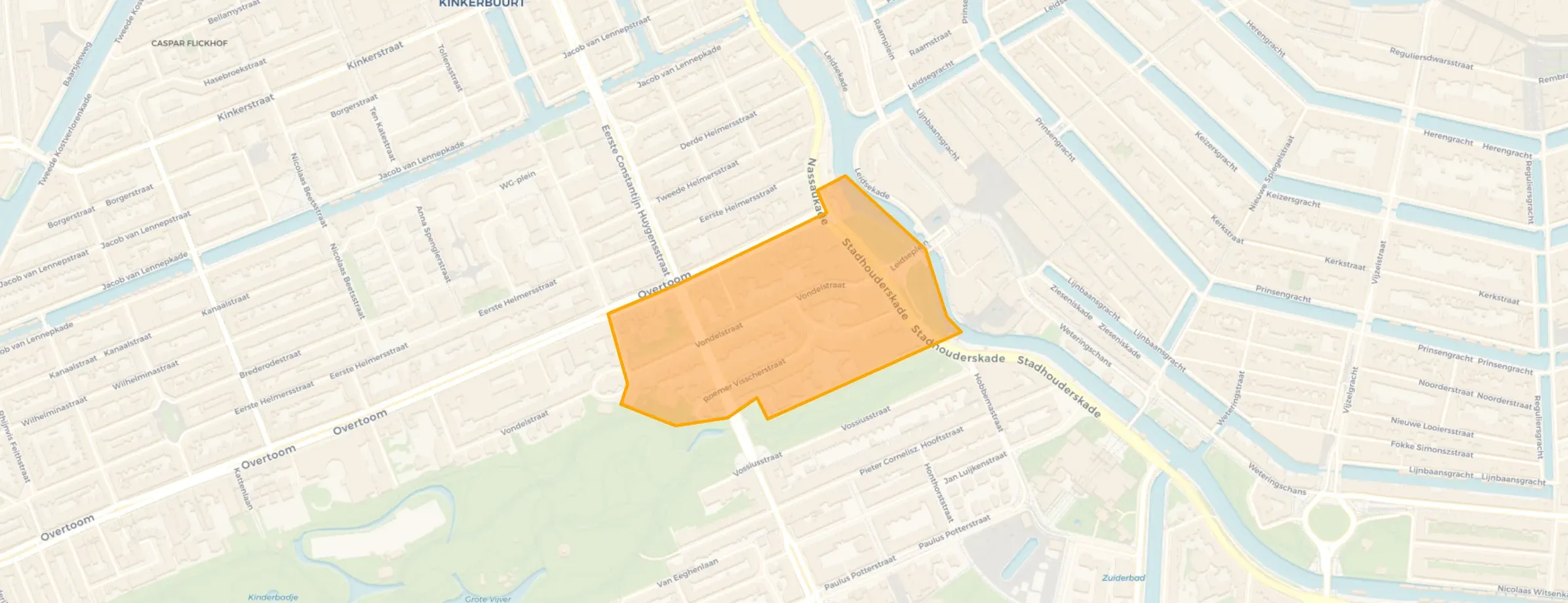 Kaart van Vondelparkbuurt-Oost