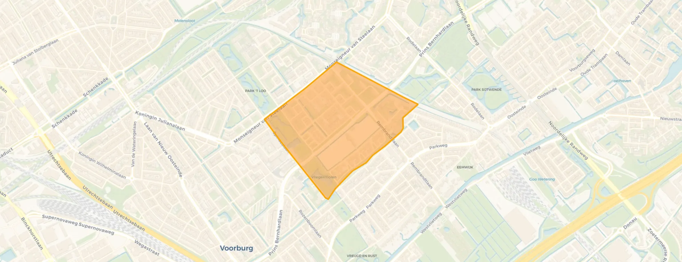 Kaart van Voorburg Midden noord